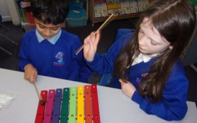 Class 8 playing the xylophones!